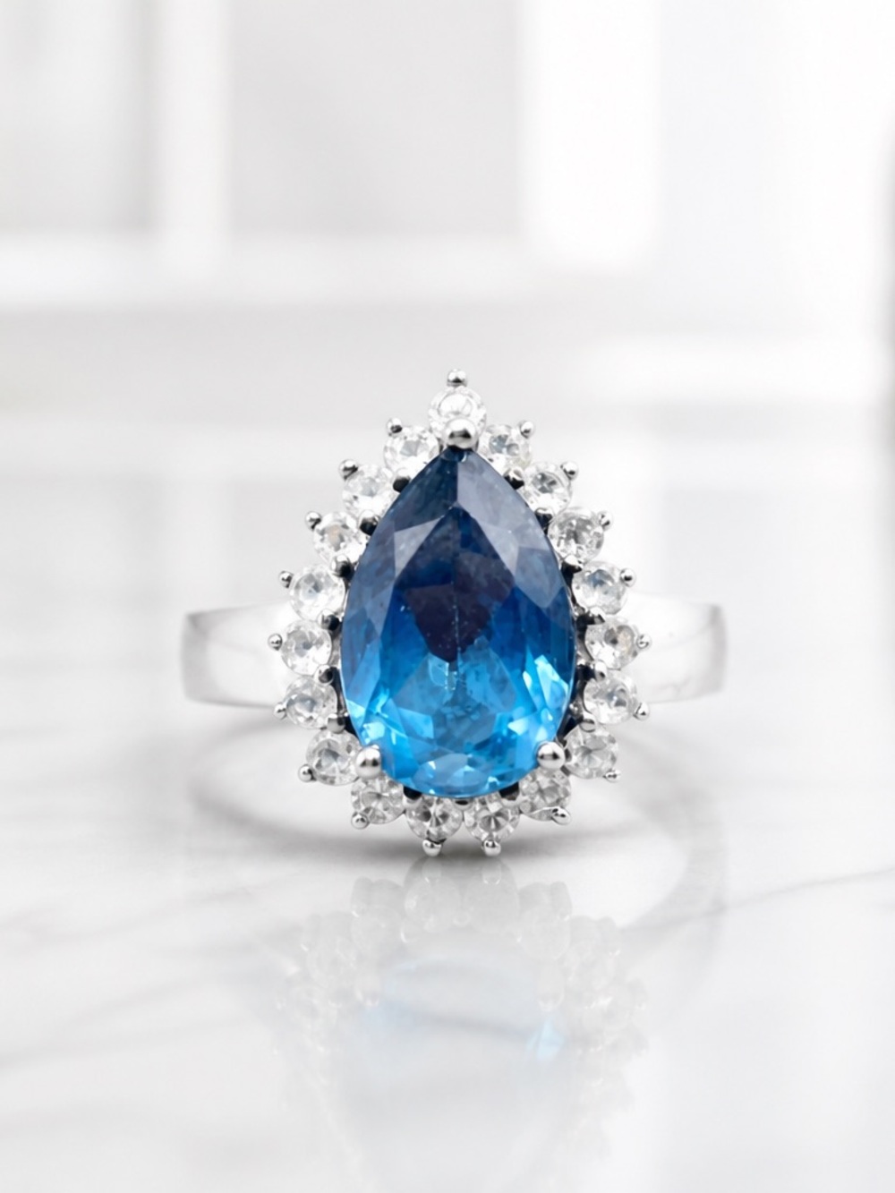 Size 7 London Blue Topaz 925 Sterling Silver Ring